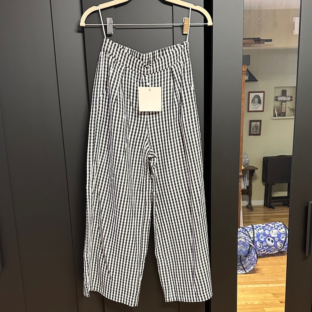 Kittenish Monochrome Checkered Women's Trousers